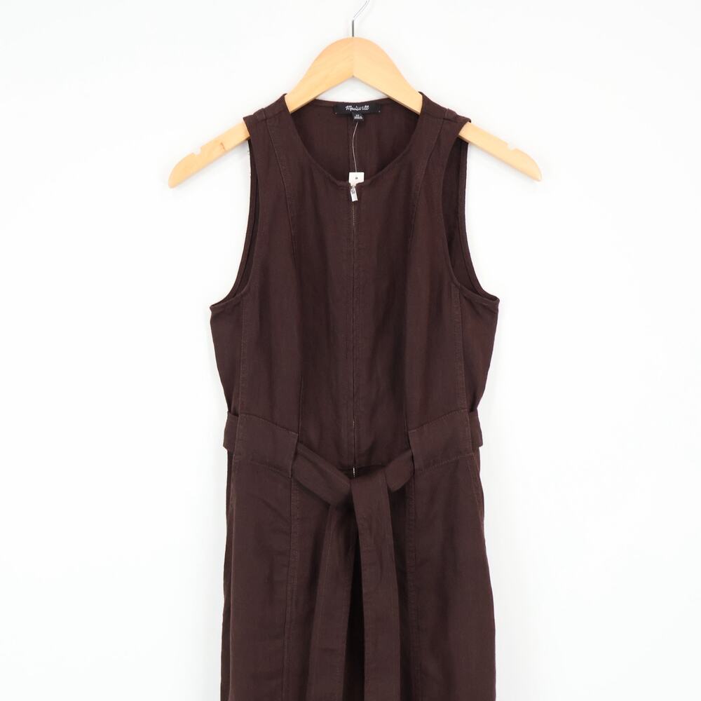 Madewell Utility Coverall Straight Leg Jumpsuit Cocoa Brown Size 00 NWT - Picture 3 of 8